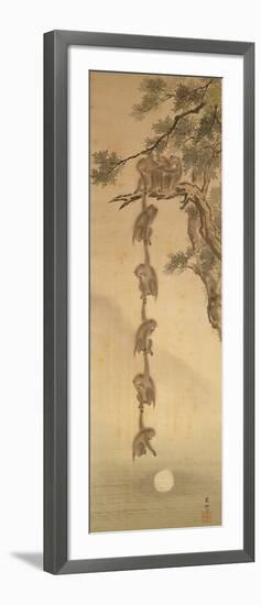 Monkeys Reaching for the Moon, Edo Period (1603-1867)-null-Framed Giclee Print