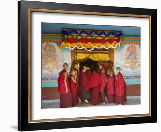 Monks at Tibetan Buddhist Monastery, Kathmandu, Nepal-Demetrio Carrasco-Framed Photographic Print