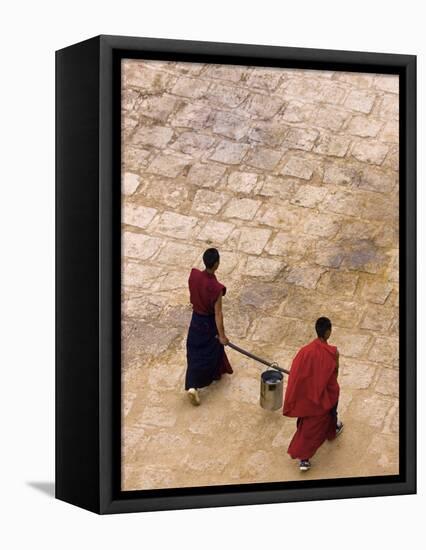 Monks Carrying Yak Butter, Ganden Monastery, Tagtse County, Tibet-Michele Falzone-Framed Premier Image Canvas