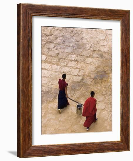 Monks Carrying Yak Butter, Ganden Monastery, Tagtse County, Tibet-Michele Falzone-Framed Photographic Print