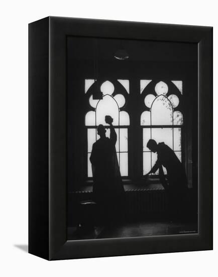 Monks Cleaning Windows of the Monastery's Sacristy-Gordon Parks-Framed Premier Image Canvas