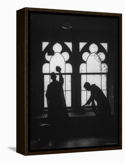 Monks Cleaning Windows of the Monastery's Sacristy-Gordon Parks-Framed Premier Image Canvas