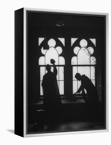 Monks Cleaning Windows of the Monastery's Sacristy-Gordon Parks-Framed Premier Image Canvas