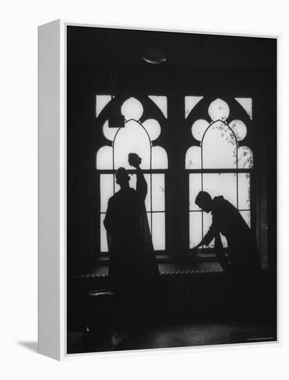 Monks Cleaning Windows of the Monastery's Sacristy-Gordon Parks-Framed Premier Image Canvas