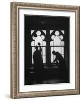 Monks Cleaning Windows of the Monastery's Sacristy-Gordon Parks-Framed Photographic Print