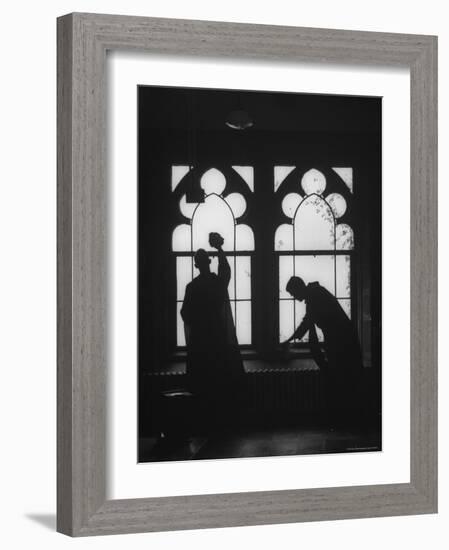 Monks Cleaning Windows of the Monastery's Sacristy-Gordon Parks-Framed Photographic Print