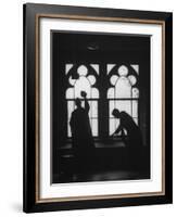 Monks Cleaning Windows of the Monastery's Sacristy-Gordon Parks-Framed Photographic Print