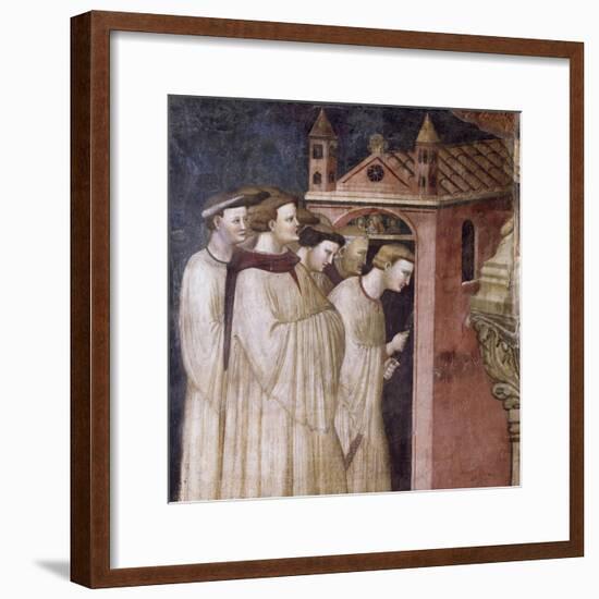 Monks Entering Monastery, Scene from Stories of St Nicholas of Tolentino, 1320-1325-null-Framed Giclee Print