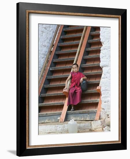 Monks in Punakha Dzong, Punakha, Bhutan-Keren Su-Framed Photographic Print