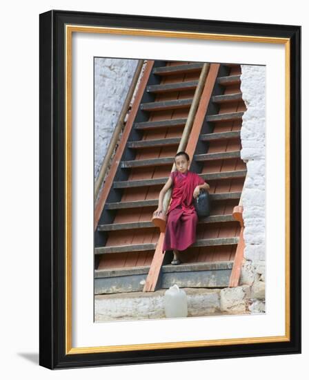 Monks in Punakha Dzong, Punakha, Bhutan-Keren Su-Framed Photographic Print