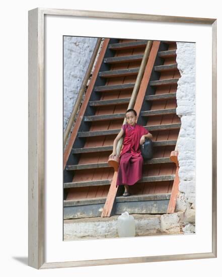 Monks in Punakha Dzong, Punakha, Bhutan-Keren Su-Framed Photographic Print