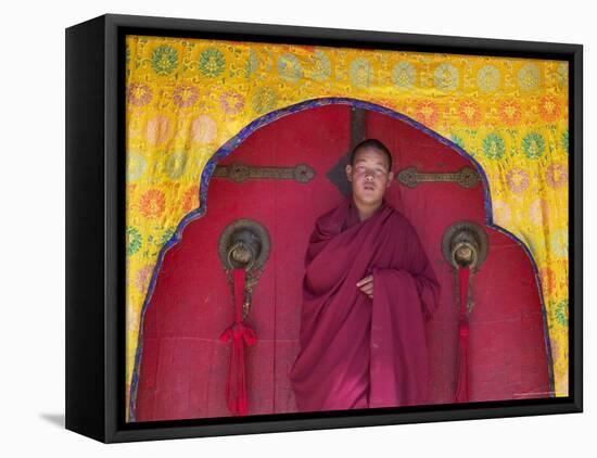 Monks in Sakya Monastery, Tibet, China-Keren Su-Framed Premier Image Canvas