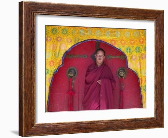 Monks in Sakya Monastery, Tibet, China-Keren Su-Framed Photographic Print