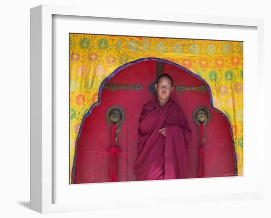 Monks in Sakya Monastery, Tibet, China-Keren Su-Framed Photographic Print