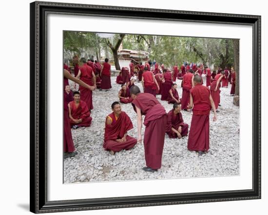 Monks Learning Session, with Masters and Students, Sera Monastery, Tibet, China-Ethel Davies-Framed Photographic Print