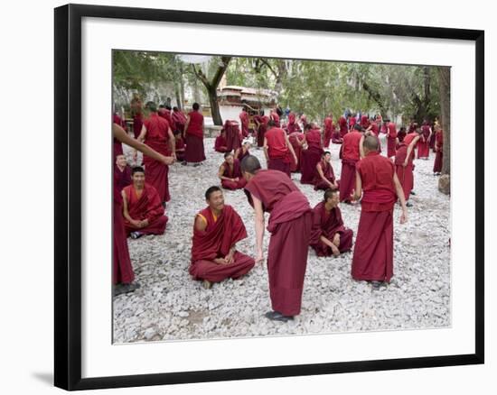 Monks Learning Session, with Masters and Students, Sera Monastery, Tibet, China-Ethel Davies-Framed Photographic Print