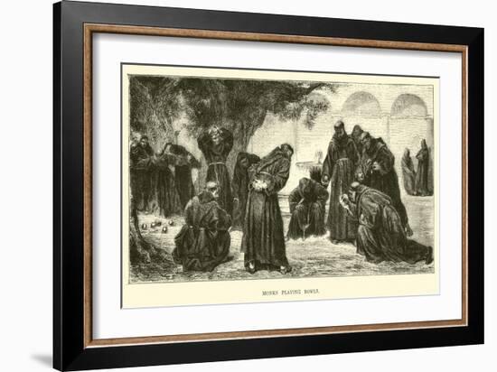 Monks Playing Bowls-null-Framed Giclee Print