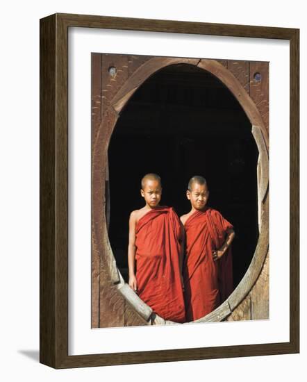 Monks, Shwe Yaunghwe Kyaung Monastery, Inle Lake, Shan State, Myanmar-Jane Sweeney-Framed Photographic Print