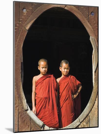 Monks, Shwe Yaunghwe Kyaung Monastery, Inle Lake, Shan State, Myanmar-Jane Sweeney-Mounted Photographic Print