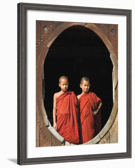 Monks, Shwe Yaunghwe Kyaung Monastery, Inle Lake, Shan State, Myanmar-Jane Sweeney-Framed Photographic Print