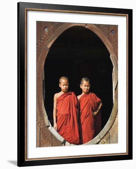 Monks, Shwe Yaunghwe Kyaung Monastery, Inle Lake, Shan State, Myanmar-Jane Sweeney-Framed Photographic Print