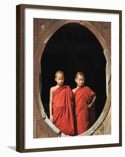 Monks, Shwe Yaunghwe Kyaung Monastery, Inle Lake, Shan State, Myanmar-Jane Sweeney-Framed Photographic Print