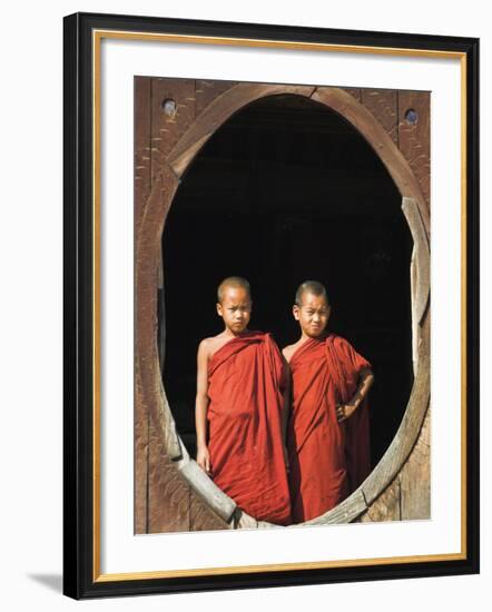 Monks, Shwe Yaunghwe Kyaung Monastery, Inle Lake, Shan State, Myanmar-Jane Sweeney-Framed Photographic Print