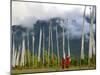 Monks with Praying Flags, Phobjikha Valley, Gangtey Village, Bhutan-Keren Su-Mounted Photographic Print