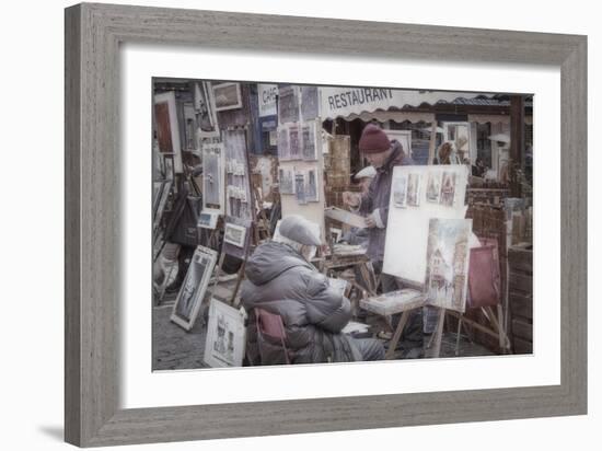 Monmartre Artist Working On Place du Tertre I-Cora Niele-Framed Giclee Print