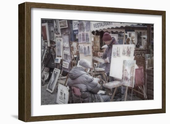 Monmartre Artist Working On Place du Tertre I-Cora Niele-Framed Giclee Print