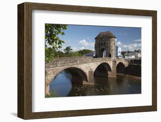 Monnow Bridge and Gate over the River Monnow, Monmouth, Monmouthshire, Wales, UK-Stuart Black-Framed Photographic Print