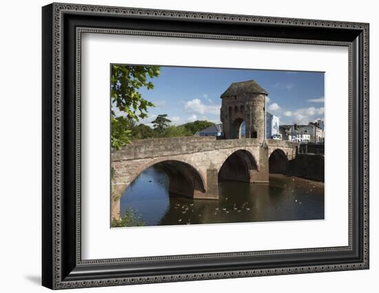 Monnow Bridge and Gate over the River Monnow, Monmouth, Monmouthshire, Wales, UK-Stuart Black-Framed Photographic Print