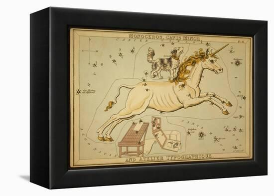 Monoceros and Canis Minor Constellations, 1825-Science Source-Framed Premier Image Canvas