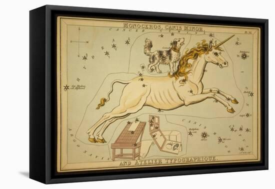 Monoceros and Canis Minor Constellations, 1825-Science Source-Framed Premier Image Canvas