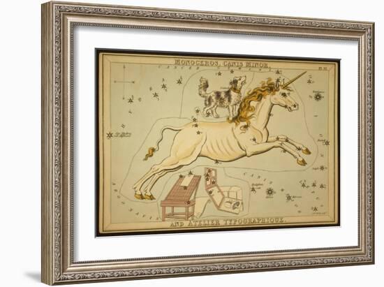 Monoceros and Canis Minor Constellations, 1825-Science Source-Framed Giclee Print