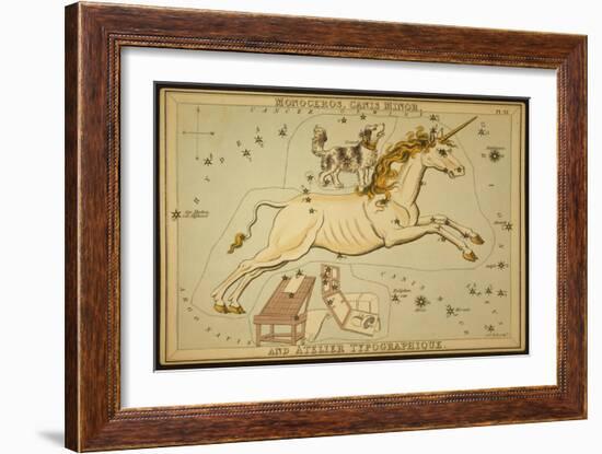 Monoceros and Canis Minor Constellations, 1825-Science Source-Framed Giclee Print