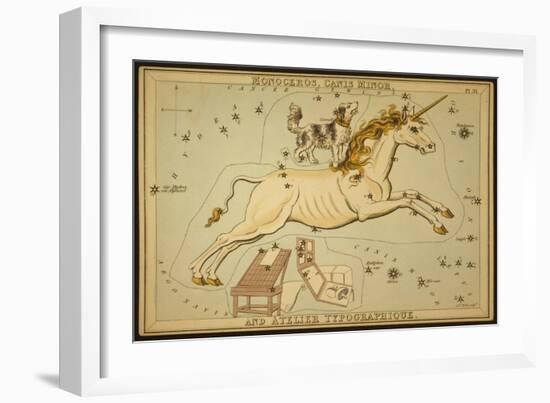 Monoceros and Canis Minor Constellations, 1825-Science Source-Framed Giclee Print