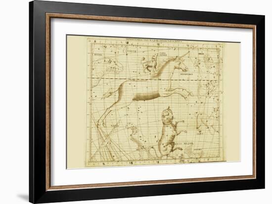 Monoceros Canis Major and Minor Navis Lepus-Sir John Flamsteed-Framed Art Print