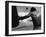 Monochromatic Image of a Boxer Working Out-null-Framed Photographic Print