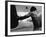 Monochromatic Image of a Boxer Working Out-null-Framed Photographic Print