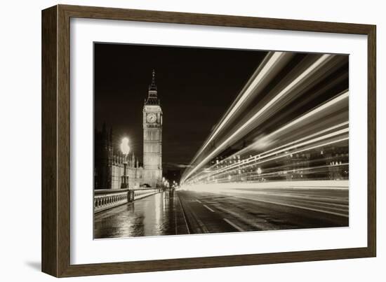 Monochrome Big Ben London-aslysun-Framed Photographic Print