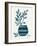 Monochrome Blue Botanical Sketches VII-Anne Tavoletti-Framed Art Print