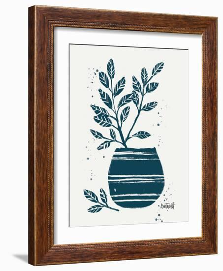 Monochrome Blue Botanical Sketches VII-Anne Tavoletti-Framed Art Print