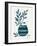 Monochrome Blue Botanical Sketches VII-Anne Tavoletti-Framed Art Print