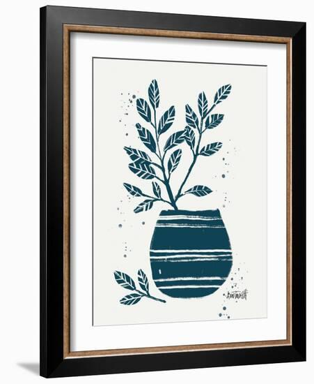 Monochrome Blue Botanical Sketches VII-Anne Tavoletti-Framed Art Print