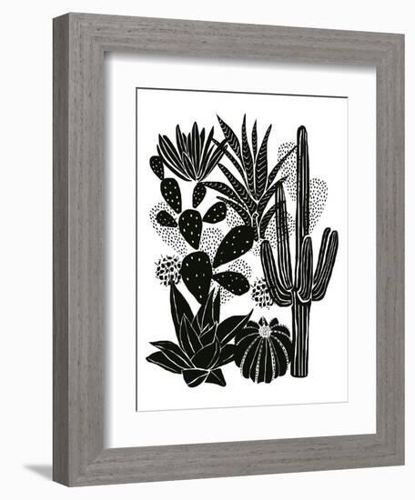 Monochrome Cacti-Myriam Tebbakha-Framed Art Print