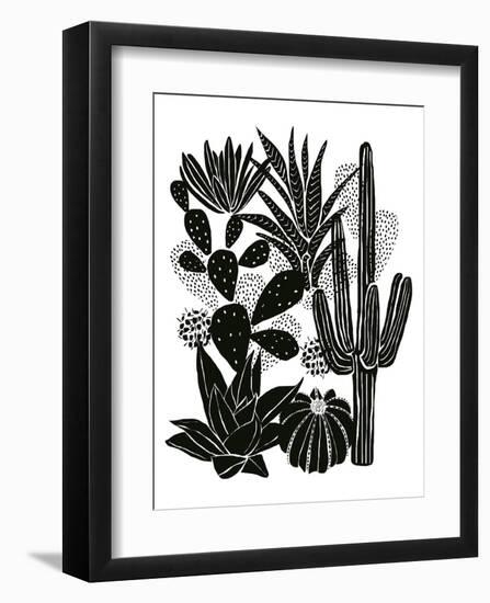 Monochrome Cacti-Myriam Tebbakha-Framed Art Print