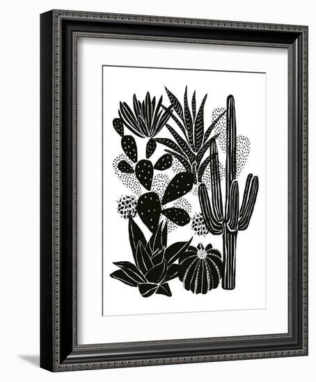 Monochrome Cacti-Myriam Tebbakha-Framed Art Print