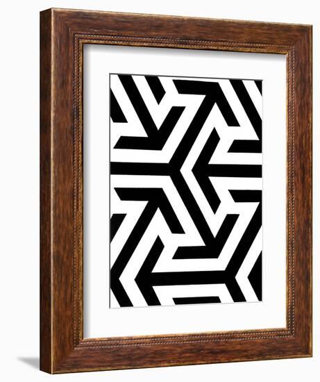 Monochrome Patterns 8-Natasha Marie-Framed Giclee Print