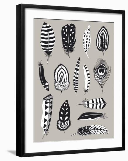 Monochrome Plume I-Sandra Jacobs-Framed Giclee Print
